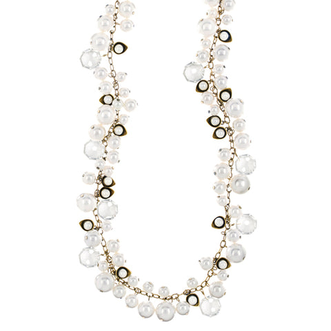 Pearl Crystal long necklace
